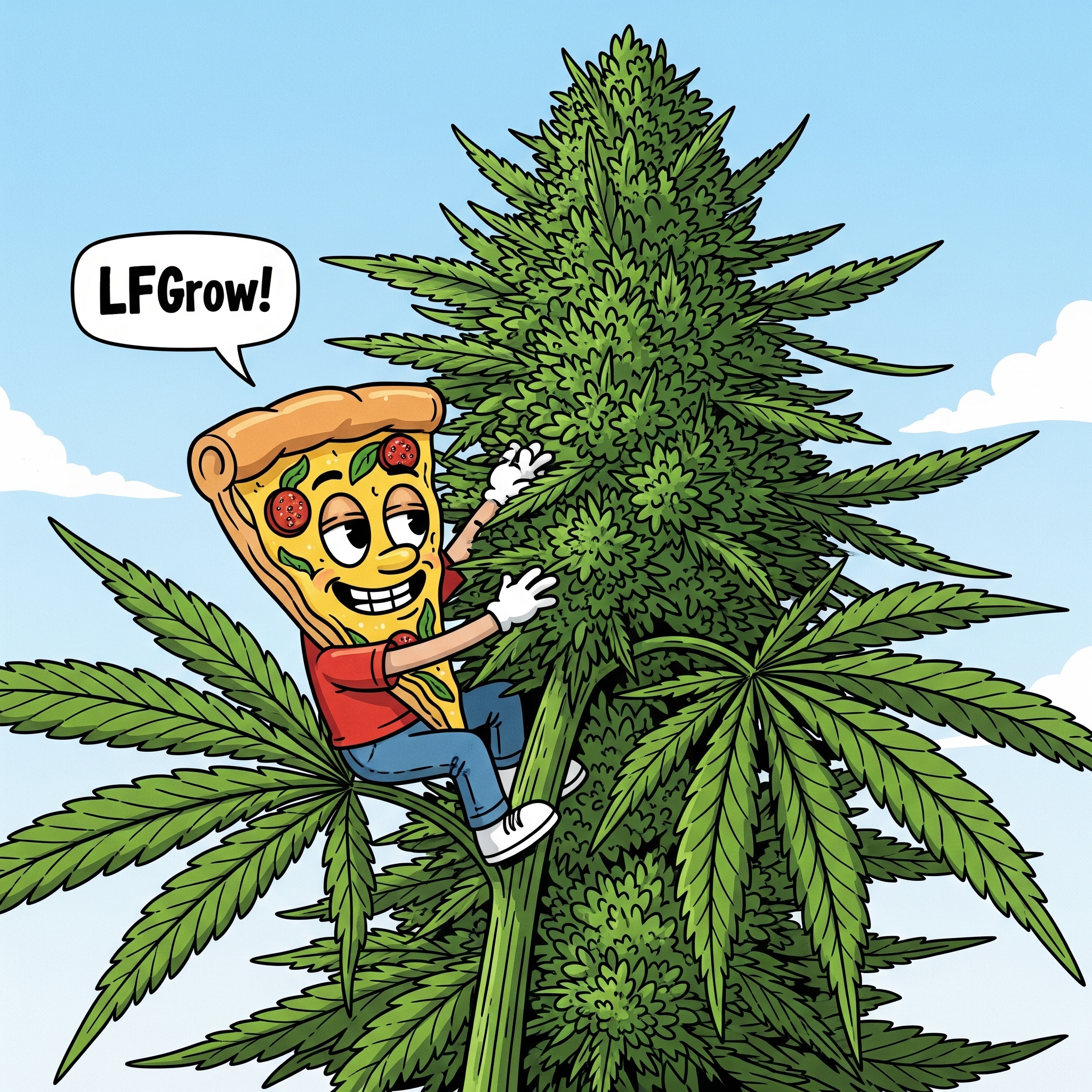 Pizza Climbing Cannabis Plant