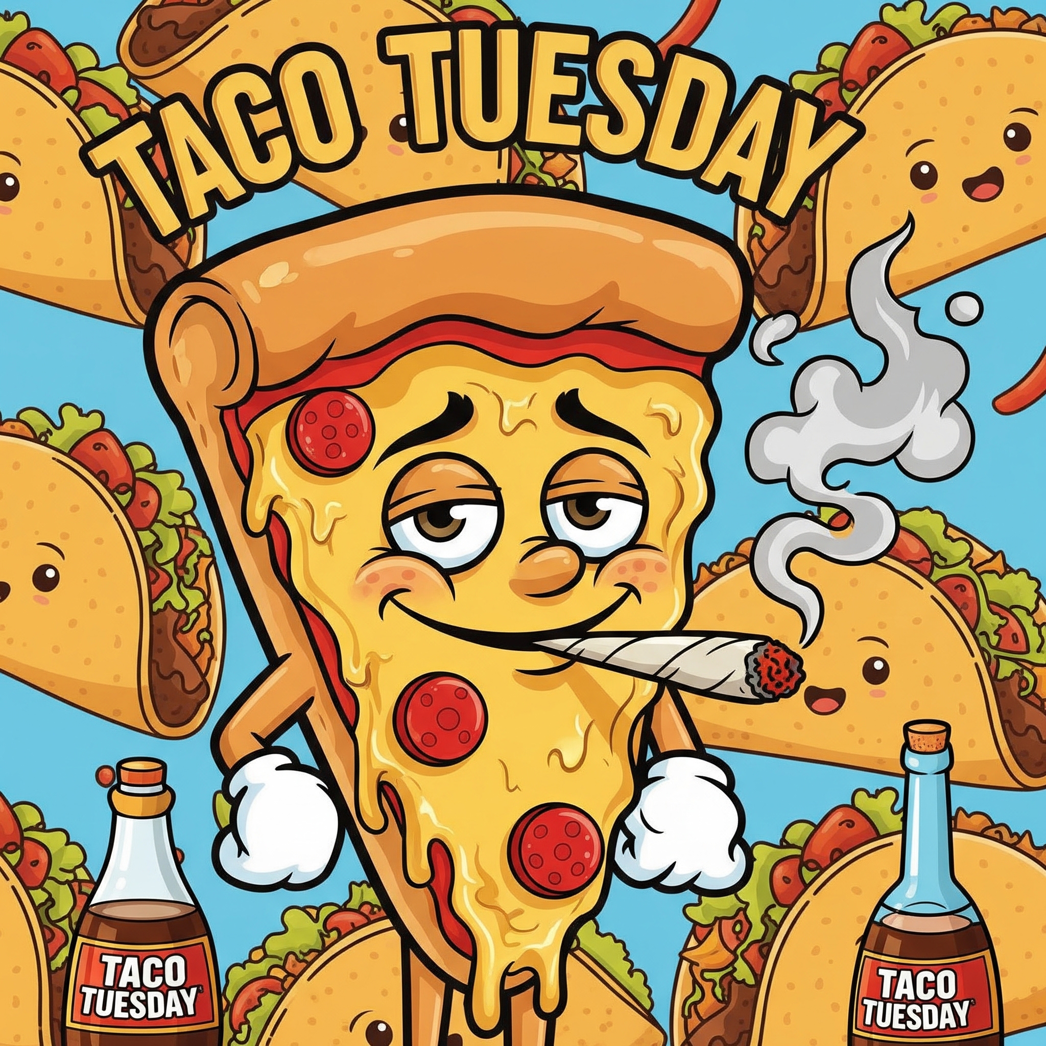 Taco Tuesday Pizza Character