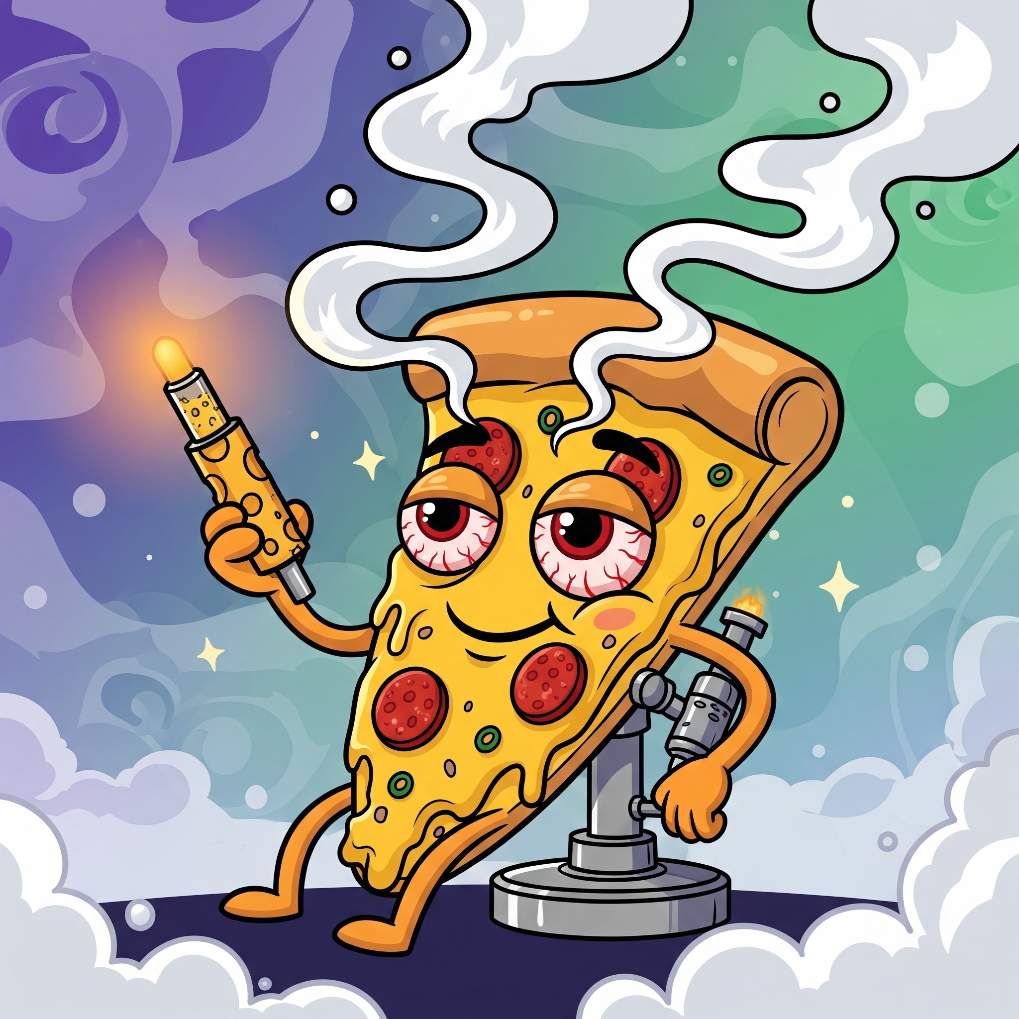 Pizza Character with Vape Pen
